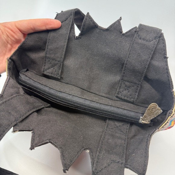 Laurel Burch Purse Cat Cotton Canvas Tote Bag Cutout Artsy Boho - Picture 10 of 13